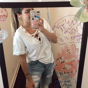 SOLD - Lace up oversized t-shirt